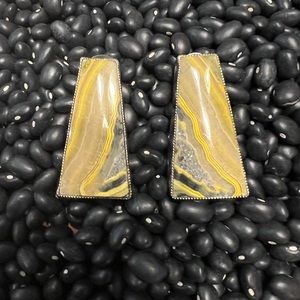 Native American sterling silver bumblebee jasper post back earrings